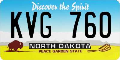 ND license plate KVG760