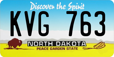 ND license plate KVG763