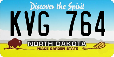 ND license plate KVG764