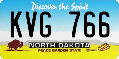 ND license plate KVG766
