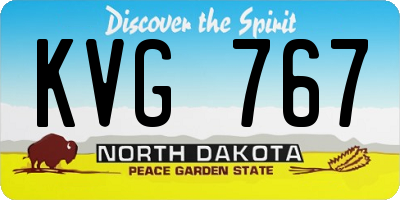 ND license plate KVG767
