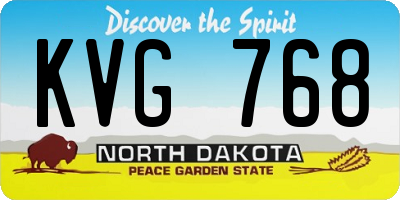 ND license plate KVG768