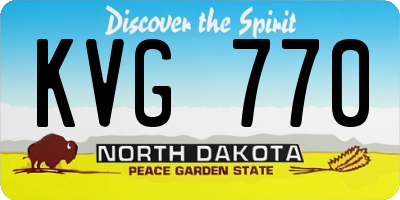 ND license plate KVG770