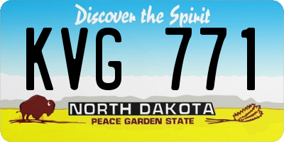 ND license plate KVG771