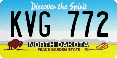 ND license plate KVG772
