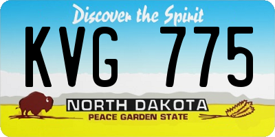 ND license plate KVG775