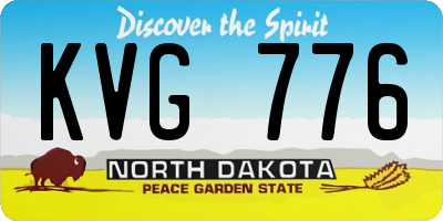 ND license plate KVG776