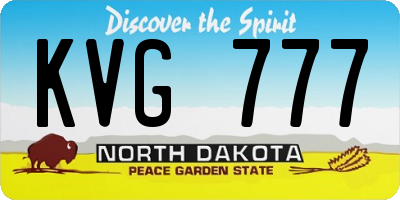 ND license plate KVG777