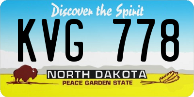 ND license plate KVG778