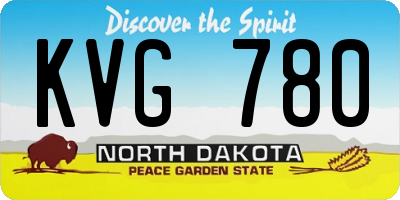 ND license plate KVG780
