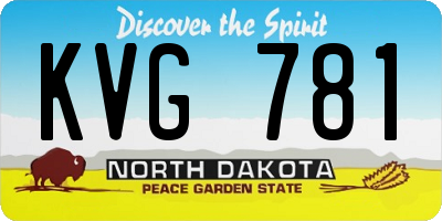 ND license plate KVG781