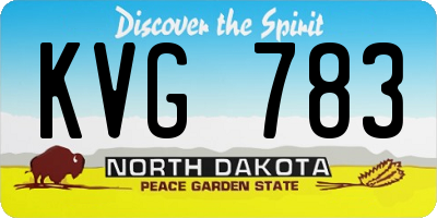 ND license plate KVG783