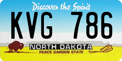 ND license plate KVG786