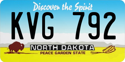 ND license plate KVG792