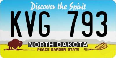 ND license plate KVG793