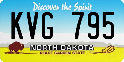 ND license plate KVG795