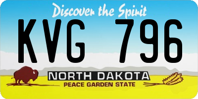 ND license plate KVG796