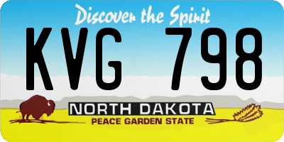 ND license plate KVG798