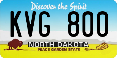 ND license plate KVG800