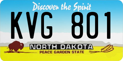 ND license plate KVG801