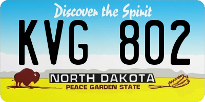 ND license plate KVG802