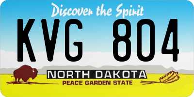 ND license plate KVG804