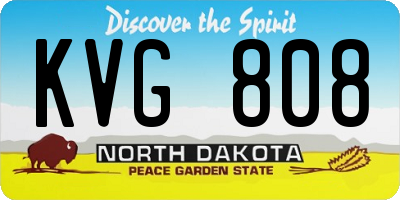 ND license plate KVG808