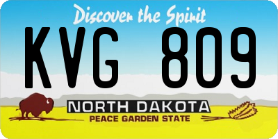 ND license plate KVG809