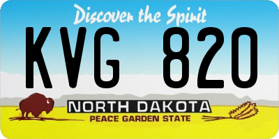 ND license plate KVG820