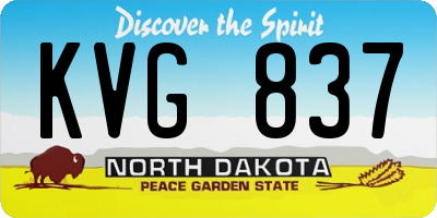 ND license plate KVG837
