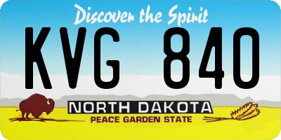 ND license plate KVG840