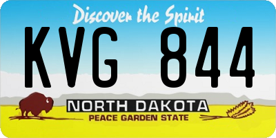 ND license plate KVG844