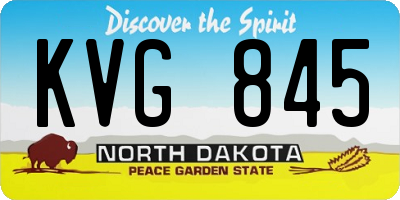 ND license plate KVG845