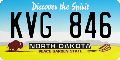 ND license plate KVG846
