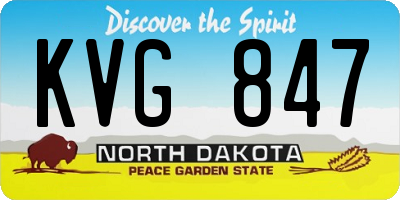 ND license plate KVG847