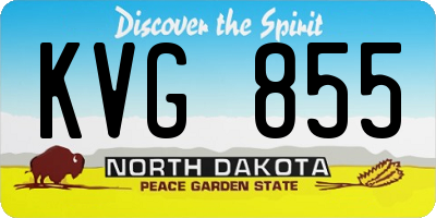 ND license plate KVG855