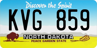ND license plate KVG859