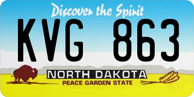 ND license plate KVG863