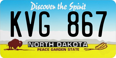 ND license plate KVG867