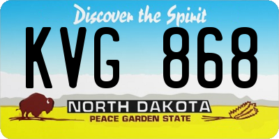ND license plate KVG868