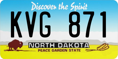 ND license plate KVG871
