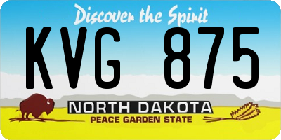 ND license plate KVG875
