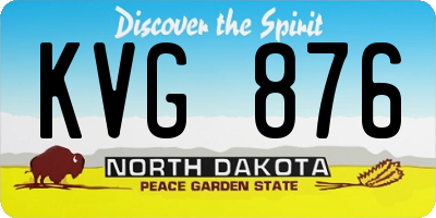 ND license plate KVG876
