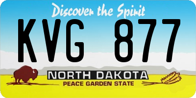 ND license plate KVG877