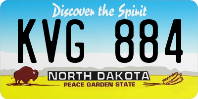 ND license plate KVG884