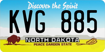 ND license plate KVG885
