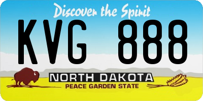 ND license plate KVG888