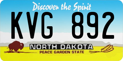 ND license plate KVG892