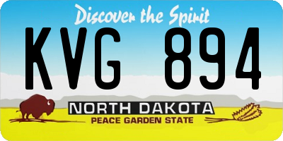 ND license plate KVG894