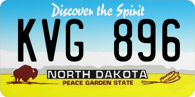 ND license plate KVG896